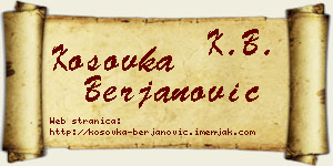Kosovka Berjanović vizit kartica